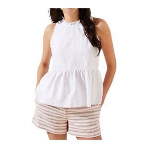 Loft white high neck tank with tie at back Small